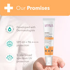 Lotus DermaBotanics 5% Niacinimide Complex + Green Tea UV Bright Sunscreen SPF 60 + PA++++ | Grocsy