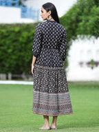 Juniper Womens Black Cambric Printed Dress | Grocsy