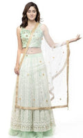 A R Silk Women's Net Net Chandna Handwork With Moti Laish White Fancy Dupatta | Grocsy