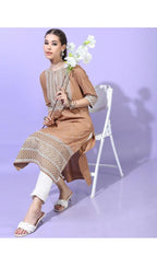 Maai Rayon Hand Printed Kurta Beige | Grocsy