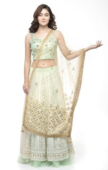 A R Silk Women's Net Original Shisha Emb. Golden Fancy Dupatta | Grocsy