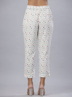 Juniper Coral Cotton Flex Printed Straight Pants | Grocsy