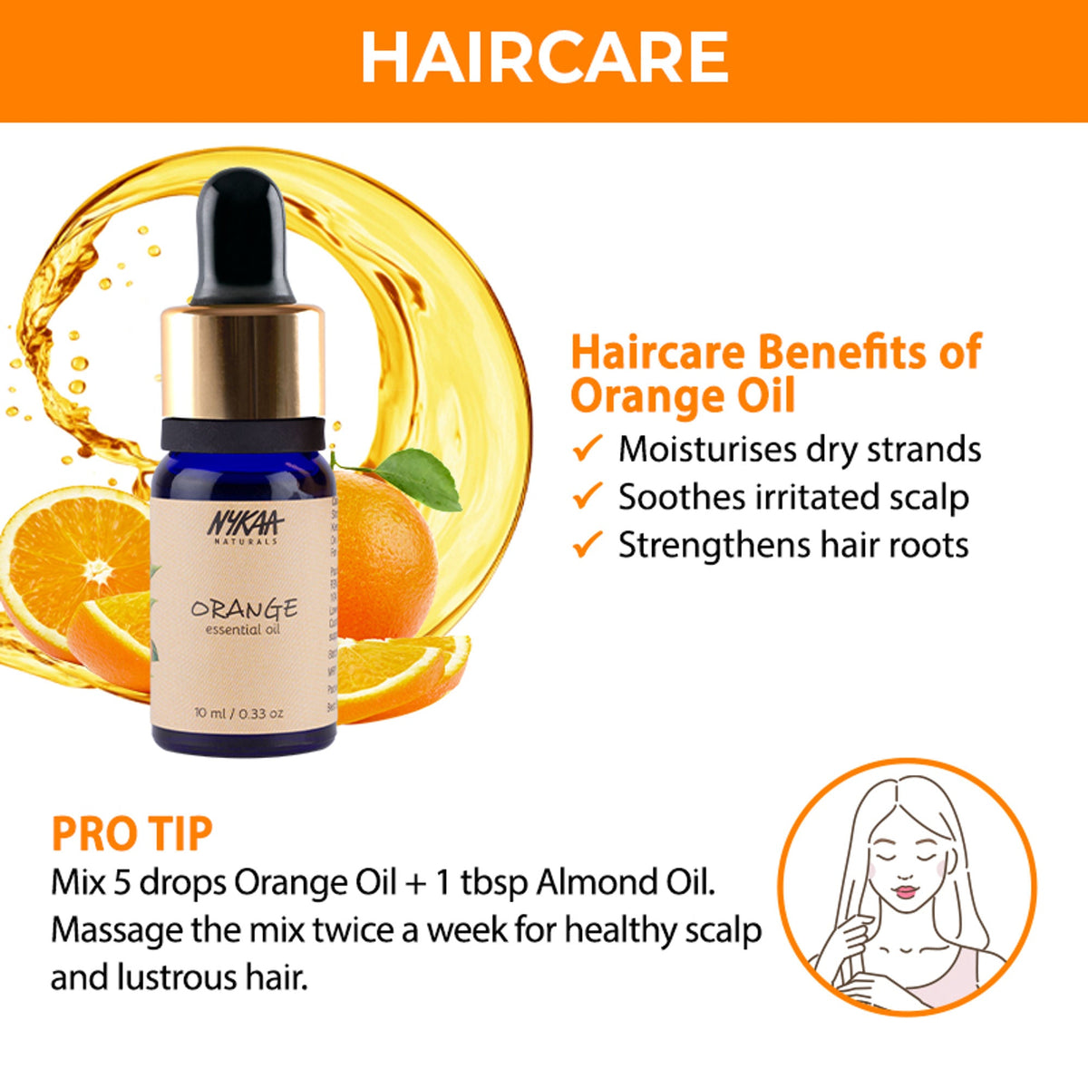 Nykaa Naturals - Orange Essential Oil For De-Tanning & Glowing Skin - 100% Natural | Grocsy