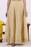 W for Woman Gold Solid Sequins Flarred Skirts | Grocsy