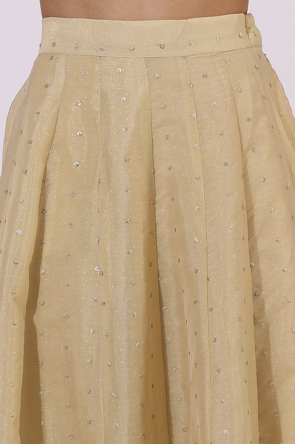 W for Woman Gold Solid Sequins Flarred Skirts | Grocsy