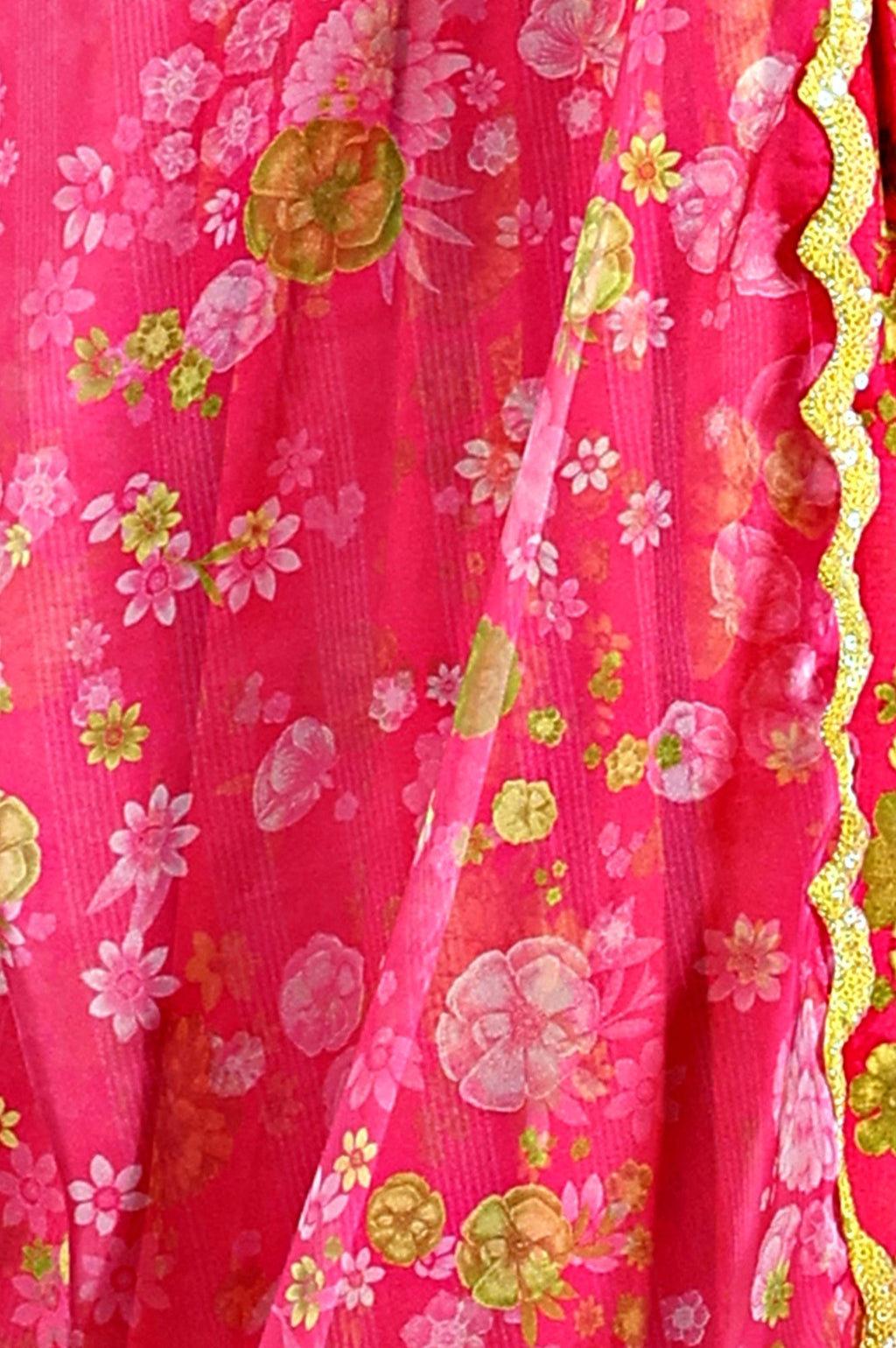 W for Woman Pink Floral Printed Sleeveless Short Kurta, Sharara And Dupatta Set | Grocsy