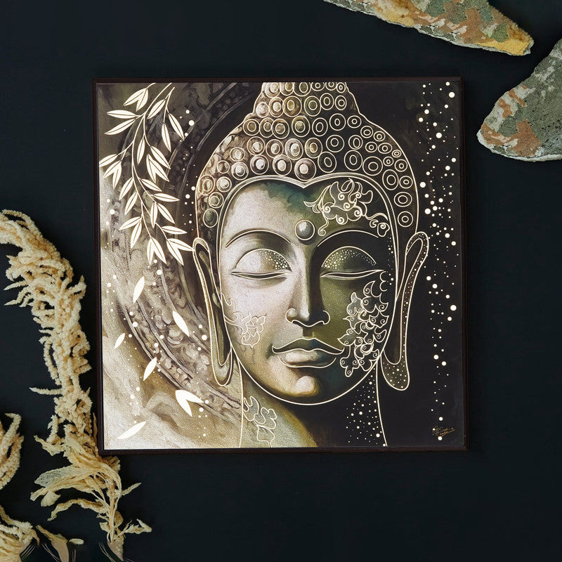 Tehzeeb Creations Golden Embossed Wall Painting | Grocsy