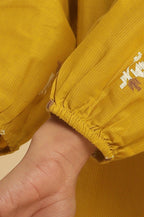 W for Woman Yellow Geometric Printed And Embroidered Top | Grocsy