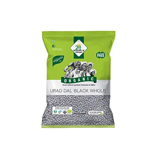 24 Mantra Organic Black Urad Whole | Grocsy