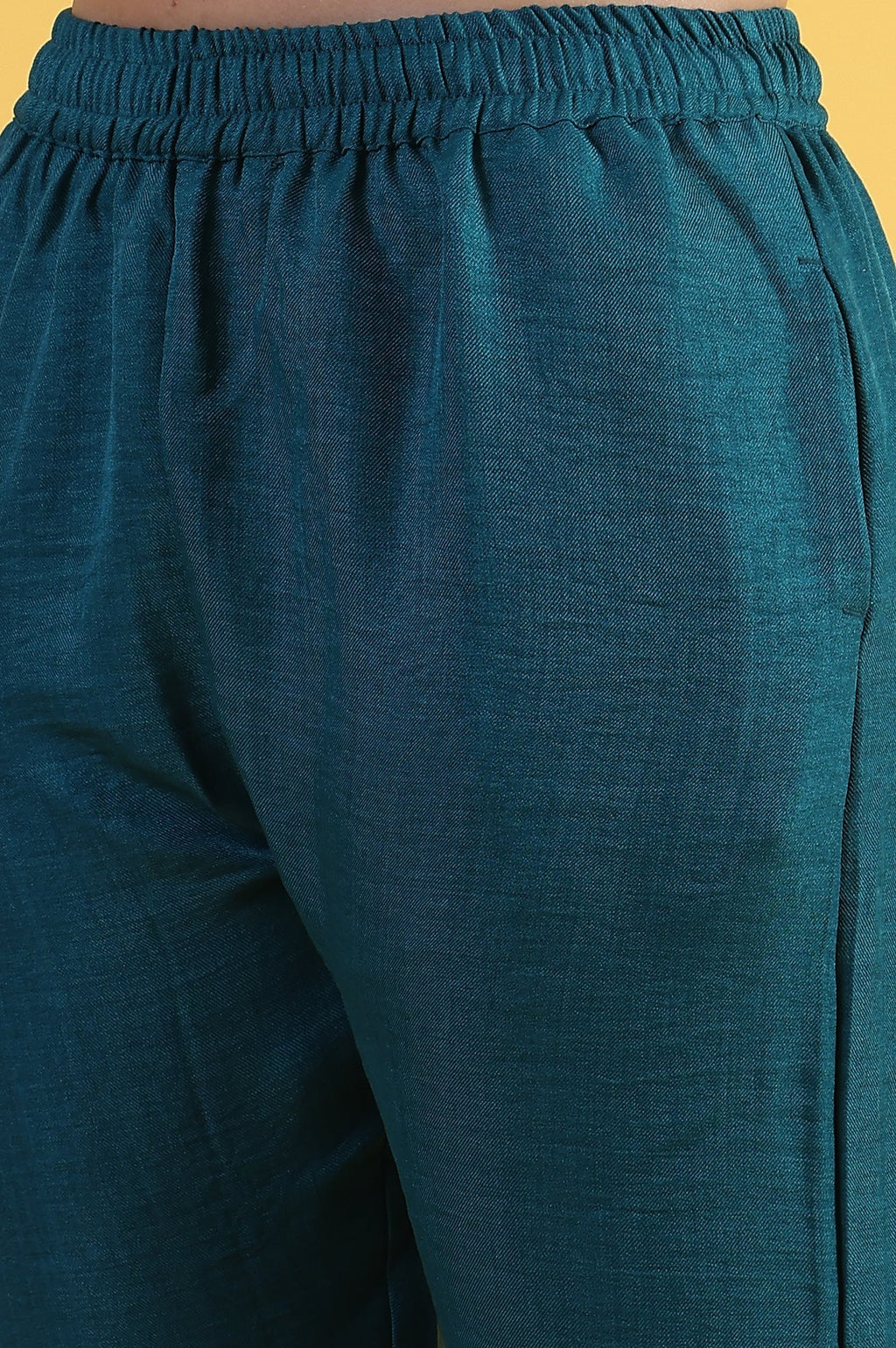 W for Woman Blue Solid Zari Straight Kurta & Straight pant with Shawl Set | Grocsy