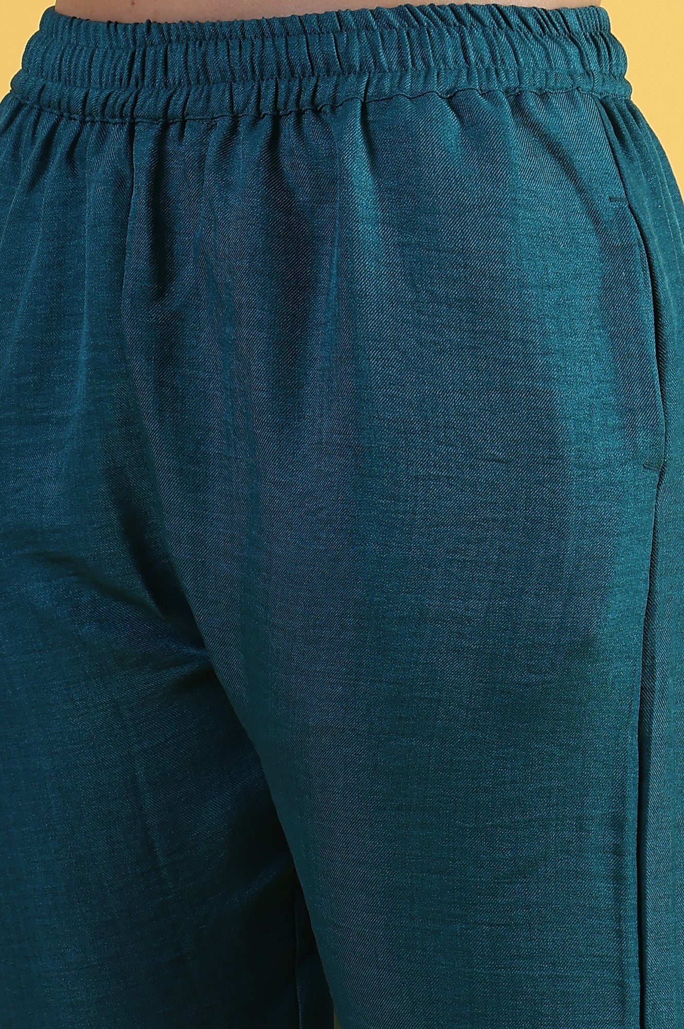 W for Woman Blue Solid Zari Straight Kurta & Straight pant with Shawl Set | Grocsy
