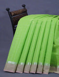 Dual Shade of Apple Green And Baby Pink Pure Mangalgiri Cotton By Gayathri Reddy Designer Studio | Grocsy