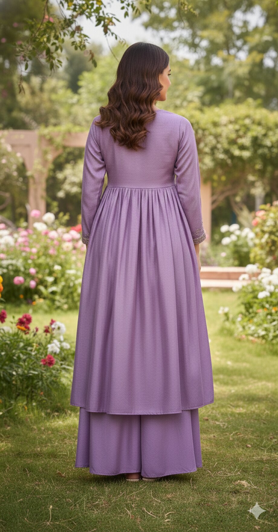 Anaita Purple Anarkali Readymade Suit with Embroidery Work | Grocsy