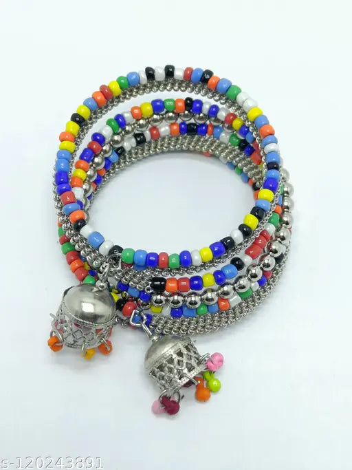 Tehzeeb Creations Women's Multi Colour Oxidised Openable Bangle | Grocsy