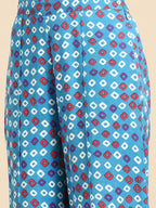 Sangria Women Bandhani Printed Kurta with Palazzos & Scarf | Grocsy