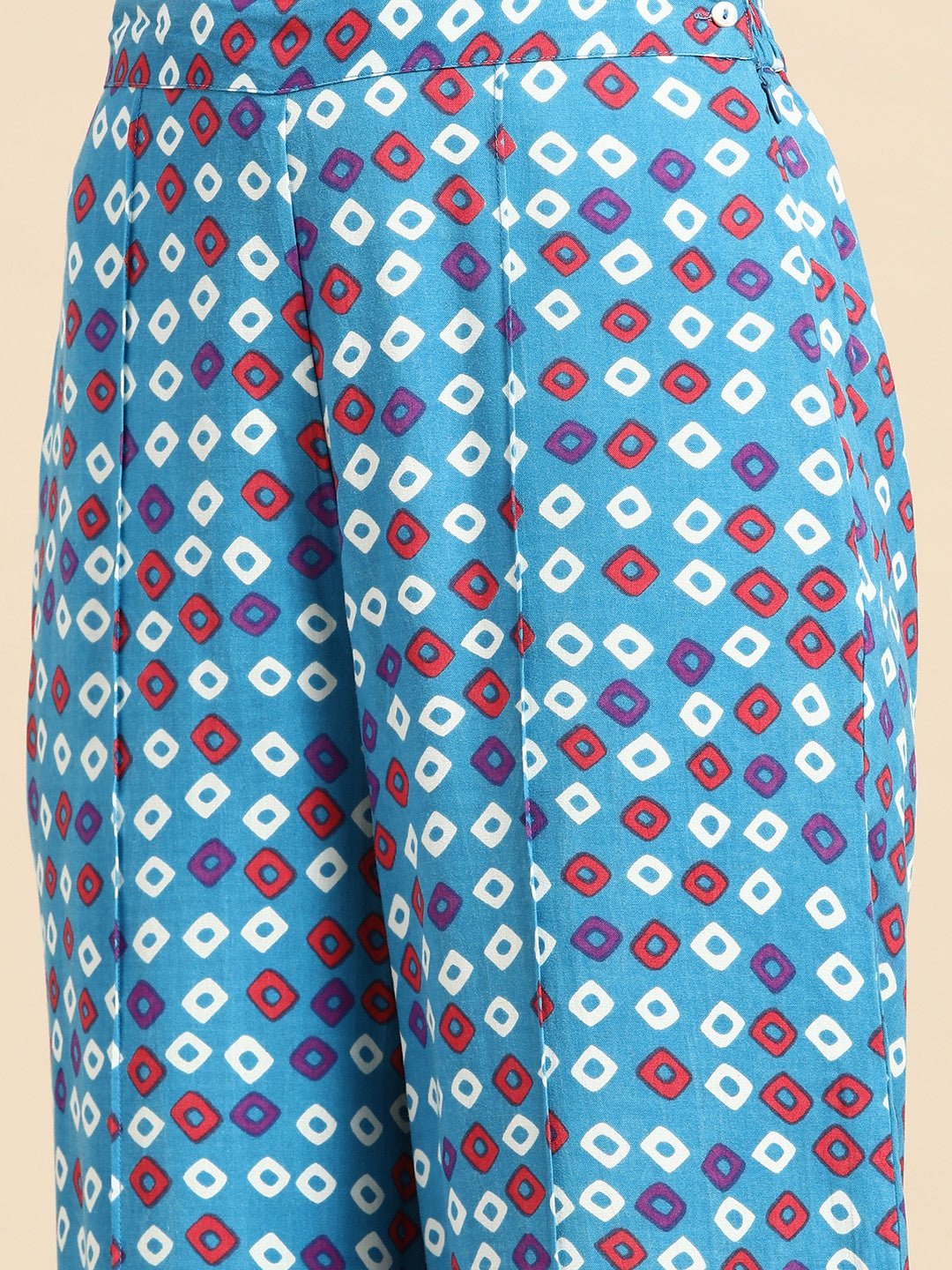 Sangria Women Bandhani Printed Kurta with Palazzos & Scarf | Grocsy