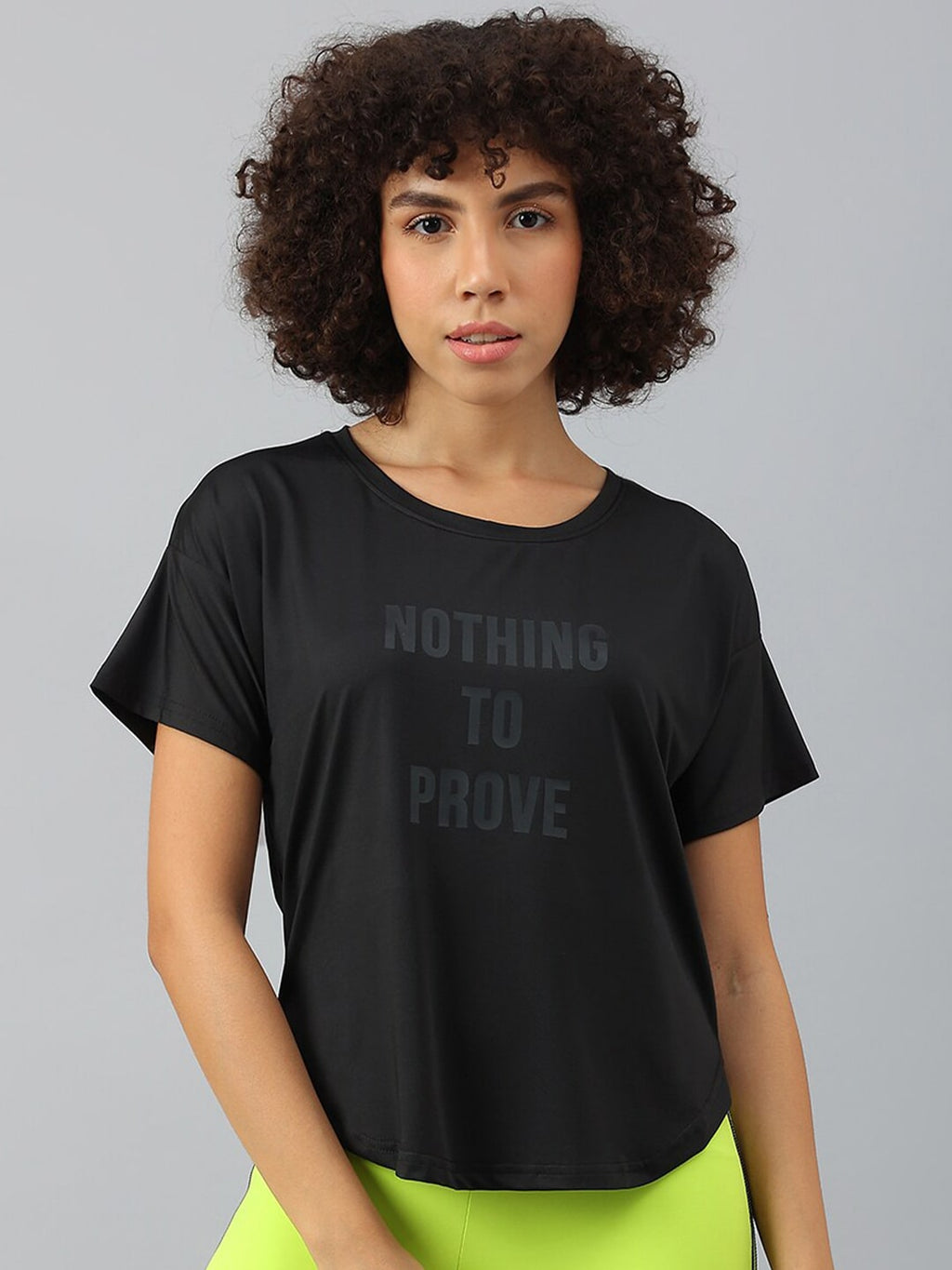 MKH Women Typography Printed Dri-FIT Sports T-shirt | Grocsy