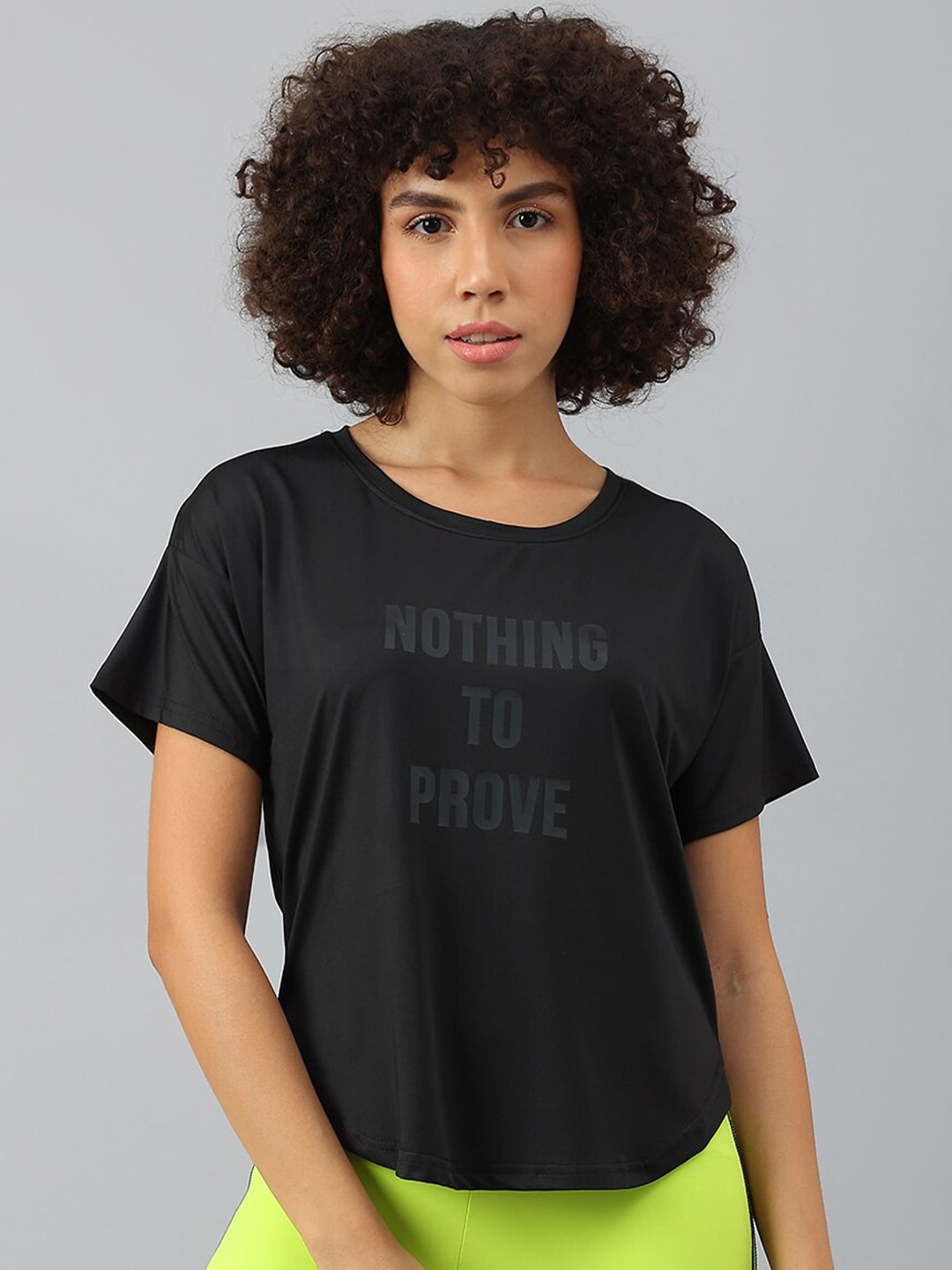 MKH Women Typography Printed Dri-FIT Sports T-shirt | Grocsy