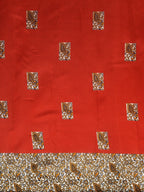 Saree Mall Rust Red & Orange Art Silk Printed Bhagalpuri Saree | Grocsy