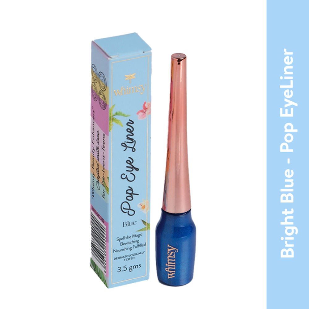 Whimsy Beauty Safe & Organic Water Washable Pop Eyeliner For Teen And Preteen Girls (Blue) | Grocsy