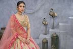 Kesar Fab Chiku Organza Embroidered Lehenga | Grocsy