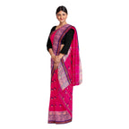 Exclusive Collection 100% Pure Cotton Pink Tant Saree With Hand Weaving Work | Grocsy