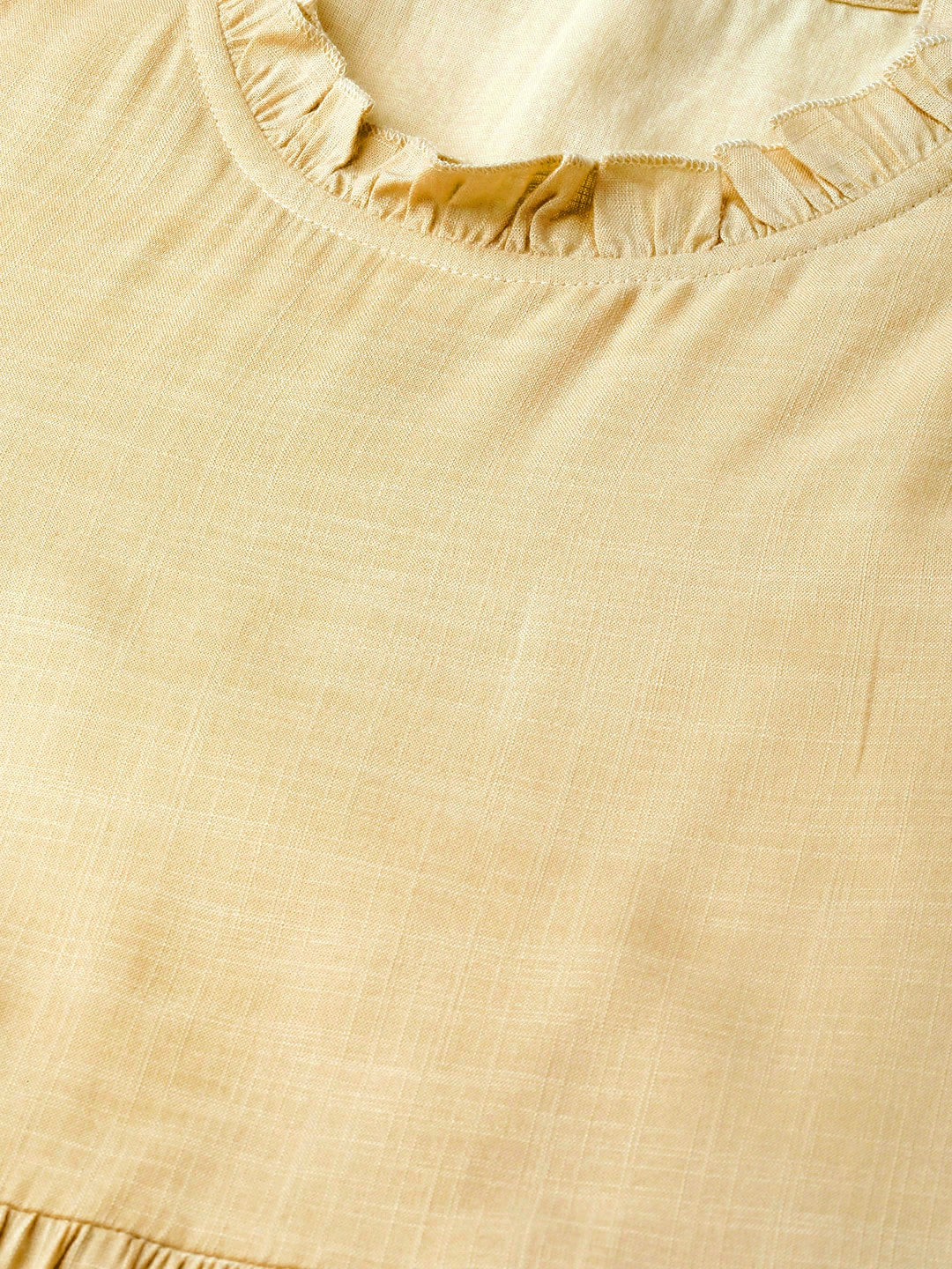 HERE&NOW Women Yellow Solid Tiered Anarkali Kurta | Grocsy
