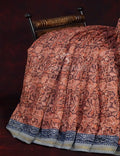 Rust Colour Kalamkaari Design Semi Chanderi Saree By Gayathri Reddy Designer Studio | Grocsy