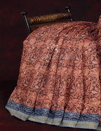 Rust Colour Kalamkaari Design Semi Chanderi Saree By Gayathri Reddy Designer Studio | Grocsy