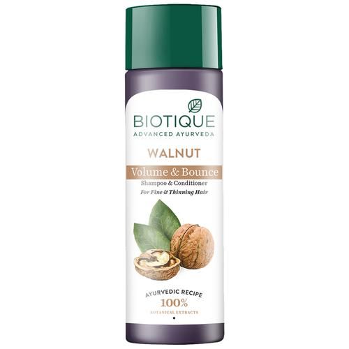 Biotique Advanced Ayurveda Bio Walnut Bark Volumizing Shampoo For Fine & Thinning Hair | Grocsy