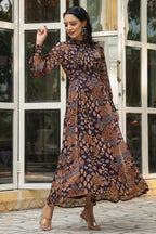 Juniper Women's Multi Chiffon Printed Flared Dress | Grocsy