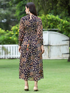Juniper Womens Multi Chiffon Digital Printed Maxi Dress | Grocsy