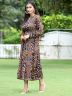 Juniper Womens Multi Chiffon Digital Printed Maxi Dress | Grocsy
