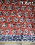 Rust Colour Kalamkaari Design Semi Chanderi Saree By Gayathri Reddy Designer Studio | Grocsy
