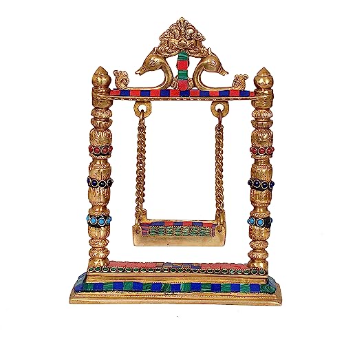 AONA Brass Swing Jhula for Ladoo Gopal Idol Krishna Statue | Grocsy