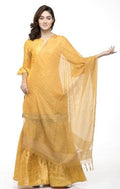 A R Silk Women's Kota Cotton Self Design Musturd Regular Dupatta | Grocsy