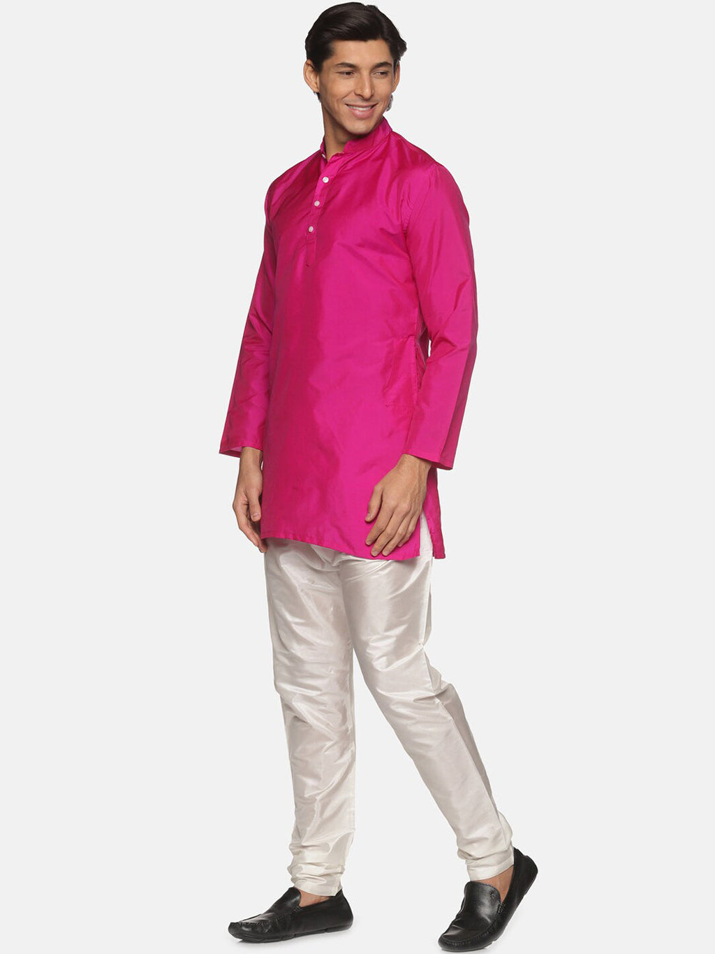 Sethukrishna Men Pink Solid Kurta with Pyjamas | Grocsy