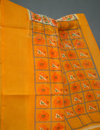 Shades of Cream And Haldi Blouse Patola Print Semi Chanderi Saree By Gayathri Reddy Designer Studio | Grocsy