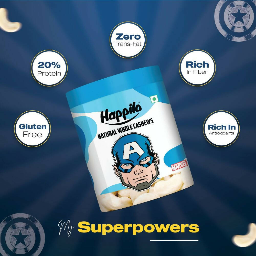 Happilo Natural Whole Cashews-Marvel Captain America Edition | Grocsy