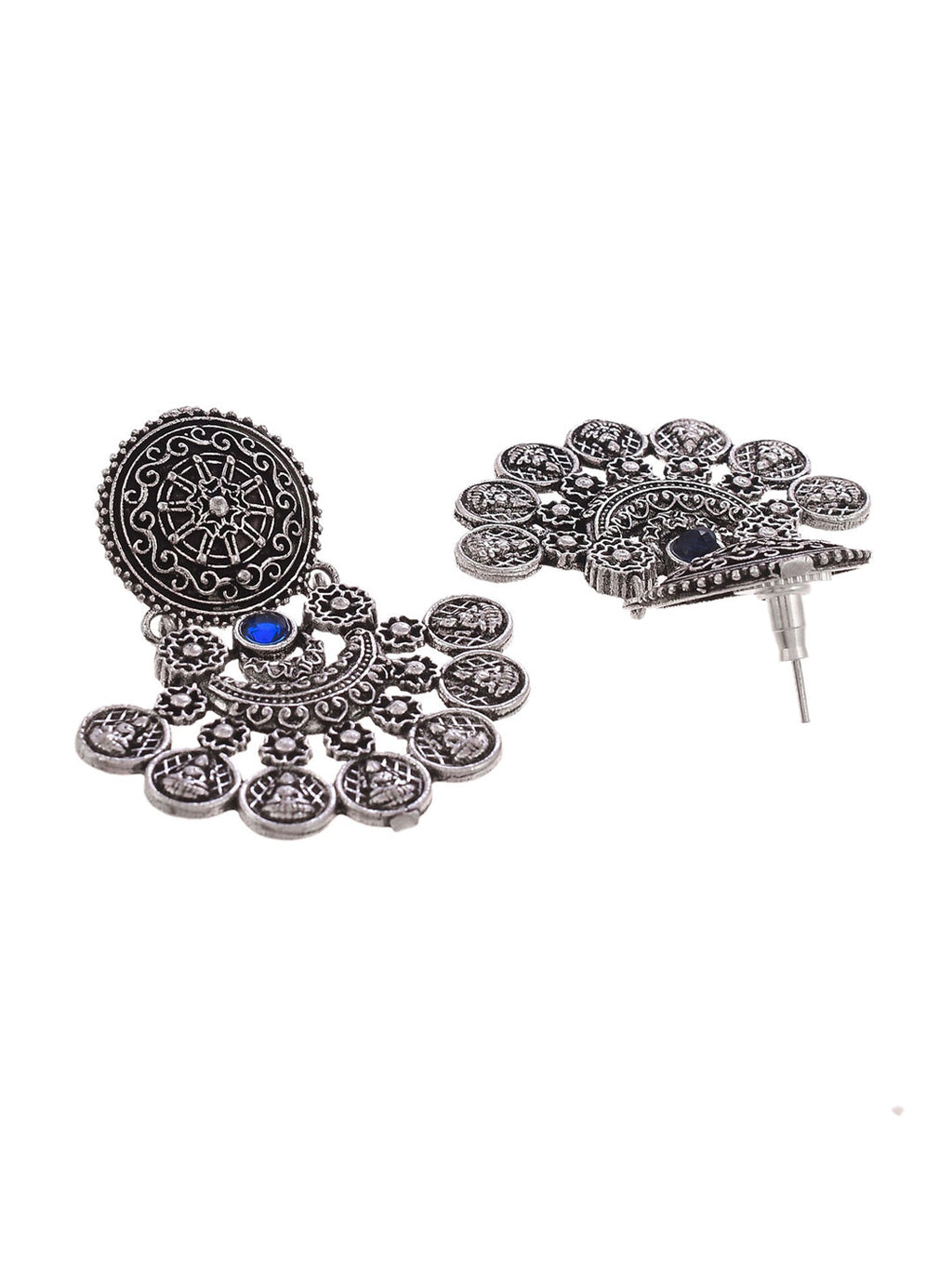 Shoshaa Silver-Toned Classic Chandbalis Earrings | Grocsy