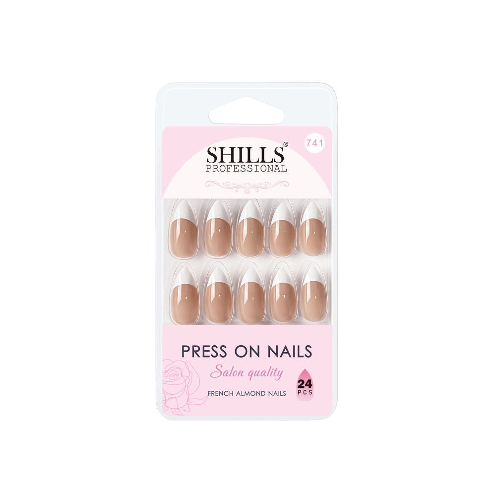 Shills Professional Reusable Press On Nails French Almond - SPN741 | Grocsy