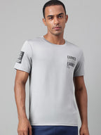 Alcis Typography Printed Anti-Static Dry Tech Slim Fit Sports T-shirt | Grocsy