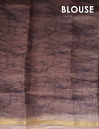 Dark Chikoo Colour Kalamkaari Design Semi Chanderi Saree By Gayathri Reddy Designer Studio | Grocsy