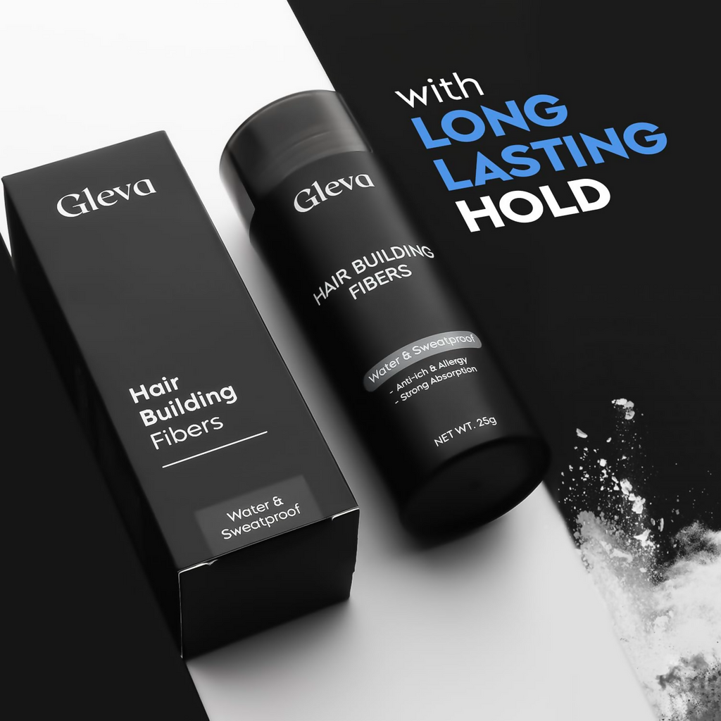 Gleva Hair Hair Building Fibers Hair Powder Thickener - Black | Grocsy
