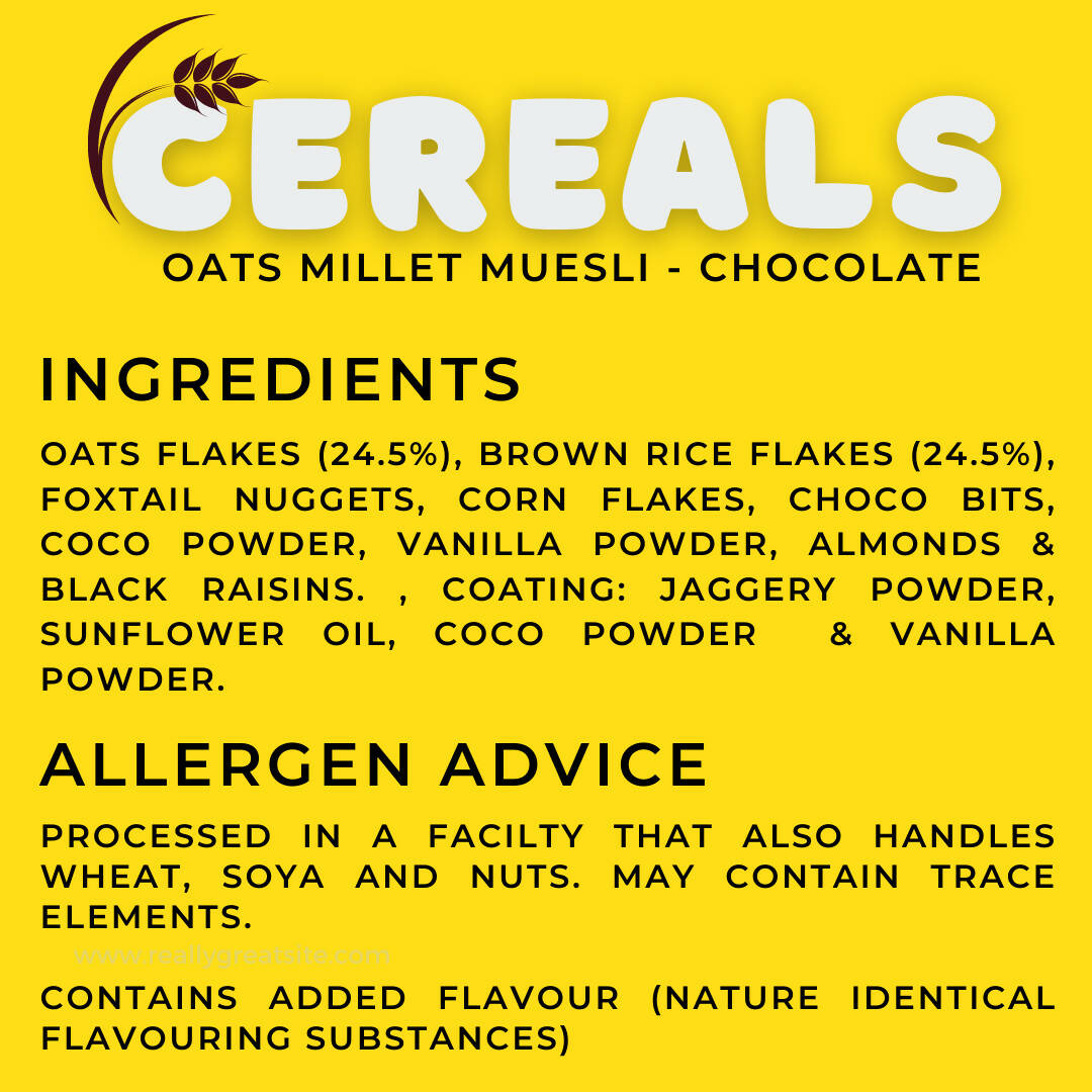 Born Reborn Chocolate Oats & Millets Muesli with Jaggery | Grocsy