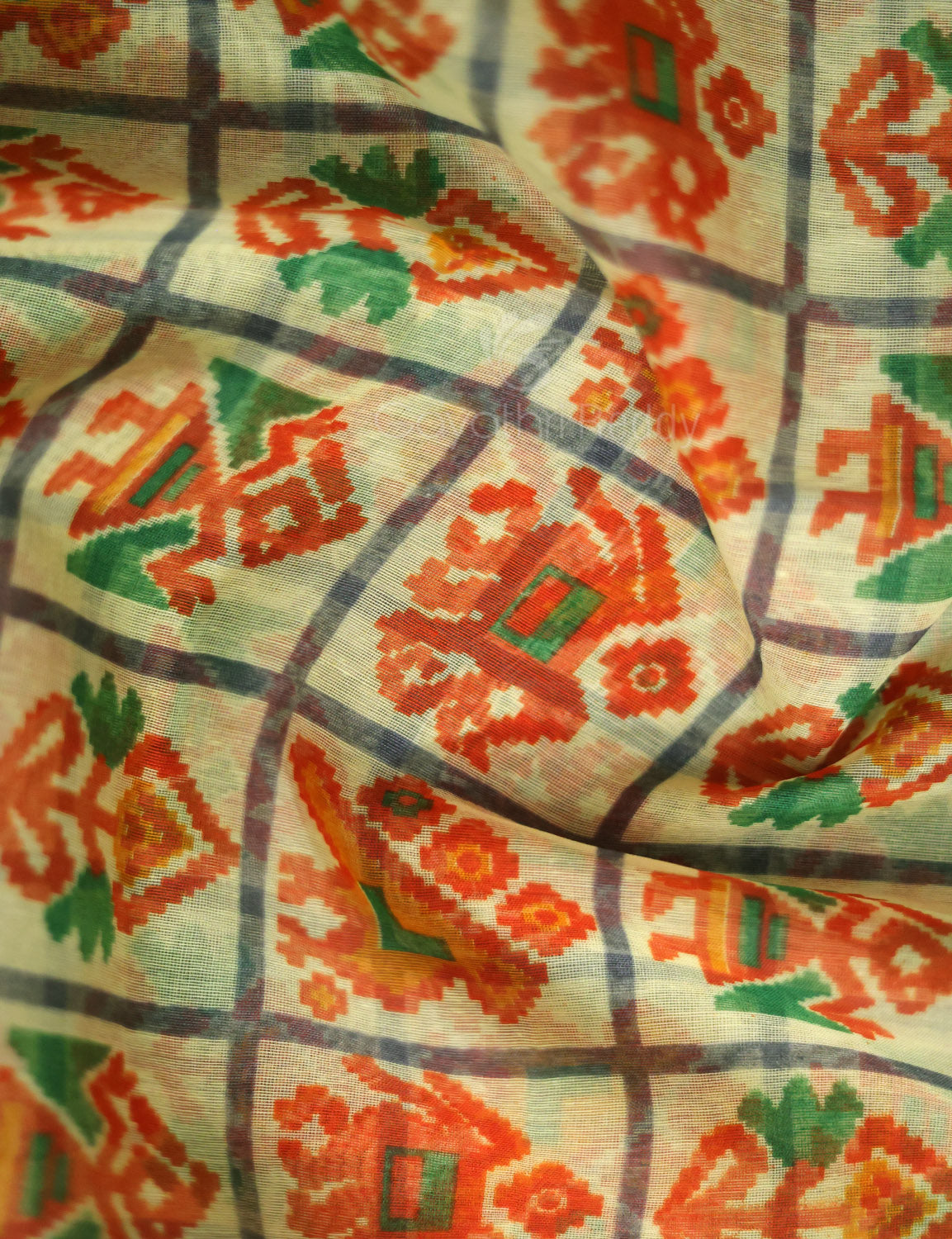 Shades of Cream And Haldi Blouse Patola Print Semi Chanderi Saree By Gayathri Reddy Designer Studio | Grocsy