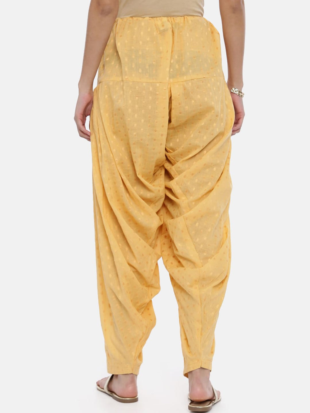 Souchii Women Beige Woven Design Patiala | Grocsy