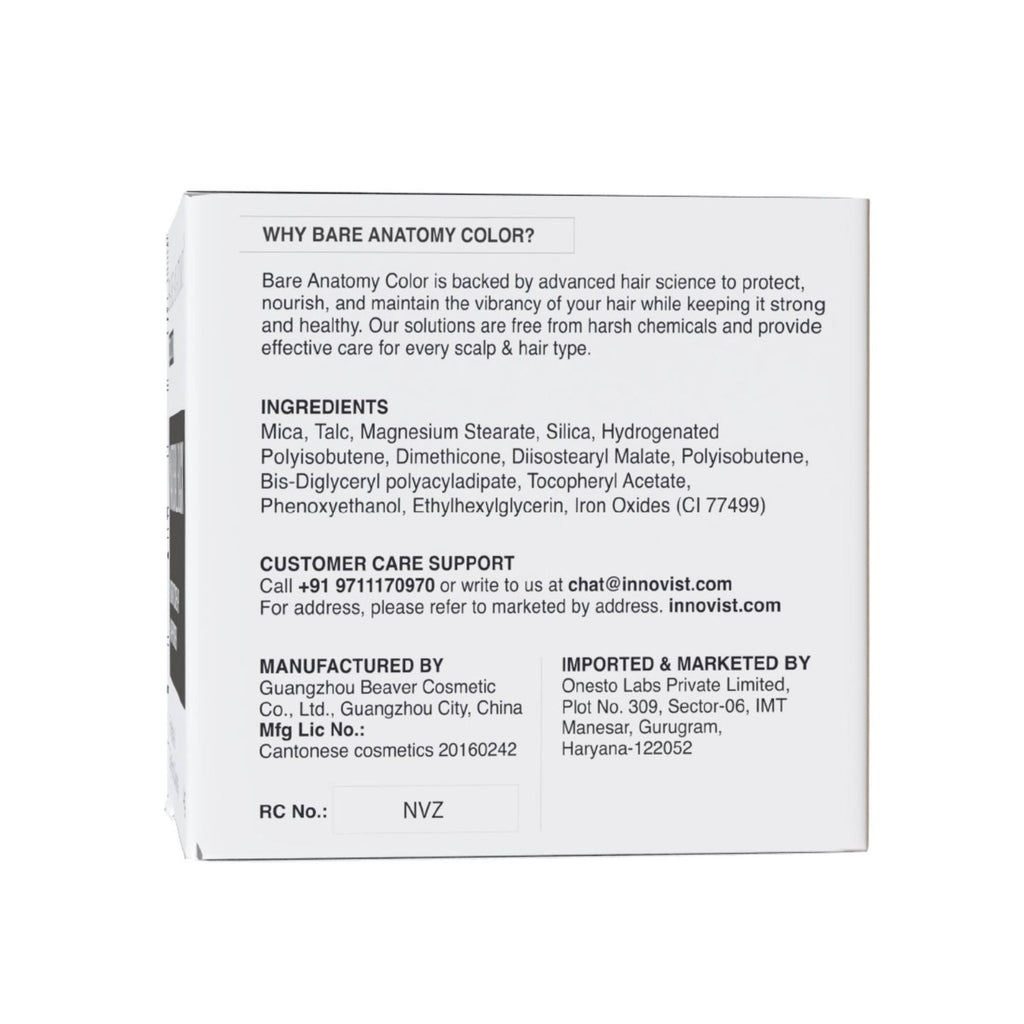 Bare Anatomy Cover-Up Hair Powder 100% Instant Grey Coverage Seamless Natural Finish - Black | Grocsy