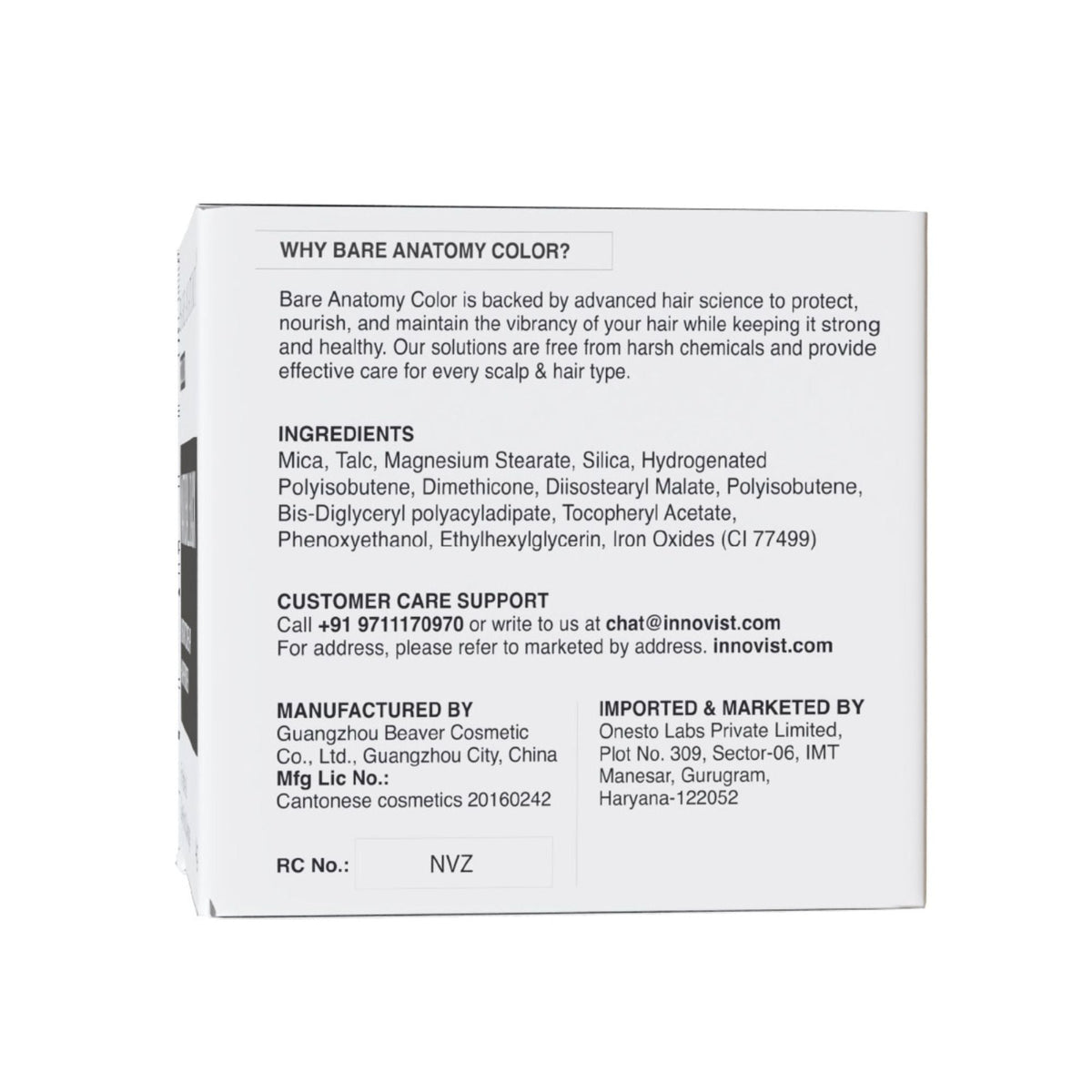 Bare Anatomy Cover-Up Hair Powder 100% Instant Grey Coverage Seamless Natural Finish - Black | Grocsy