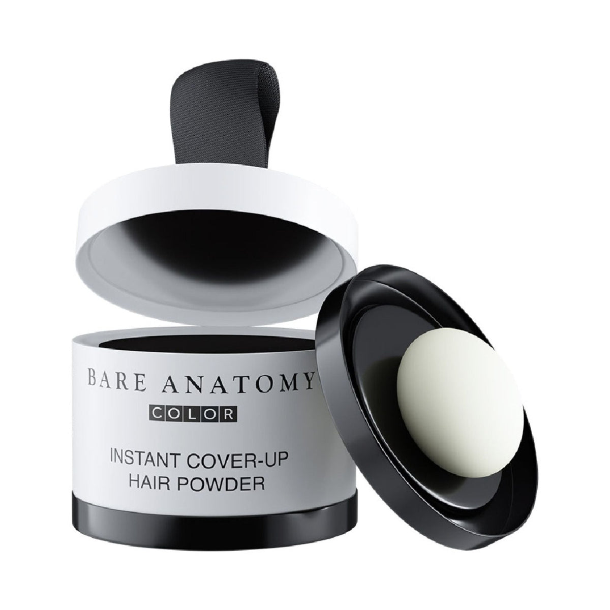 Bare Anatomy Cover-Up Hair Powder 100% Instant Grey Coverage Seamless Natural Finish - Black | Grocsy